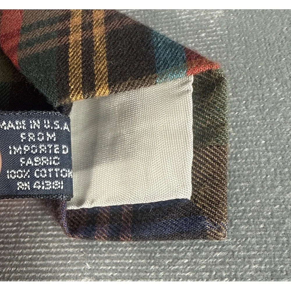 Vintage 90's Polo Ralph Lauren Tie‎ Necktie 100% Cotton Tartan Plaid Pony